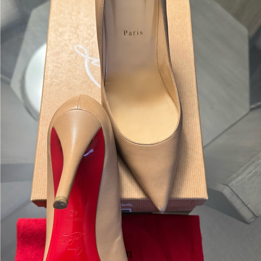 Christian Louboutin Tan Red High Heels